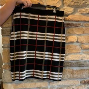 Red, white, black pencil skirt